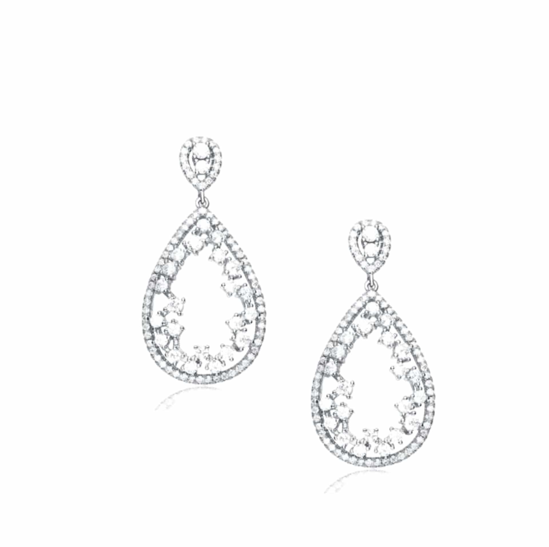 Teardrop cz store earrings