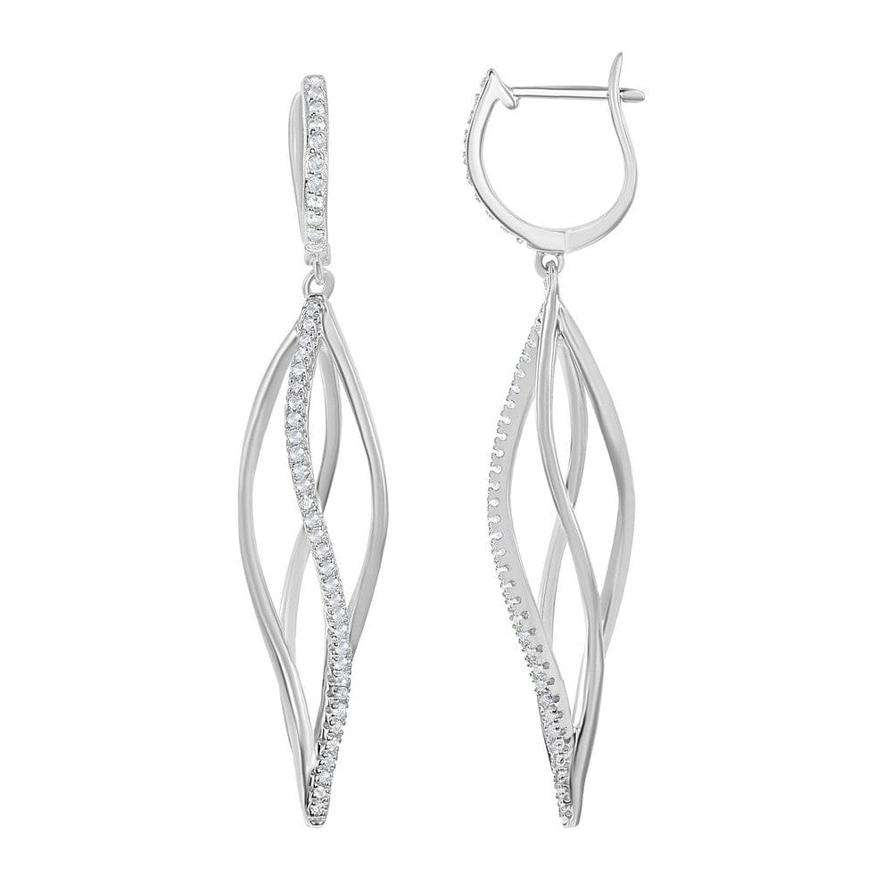 White Topaz Open Twist Earrings