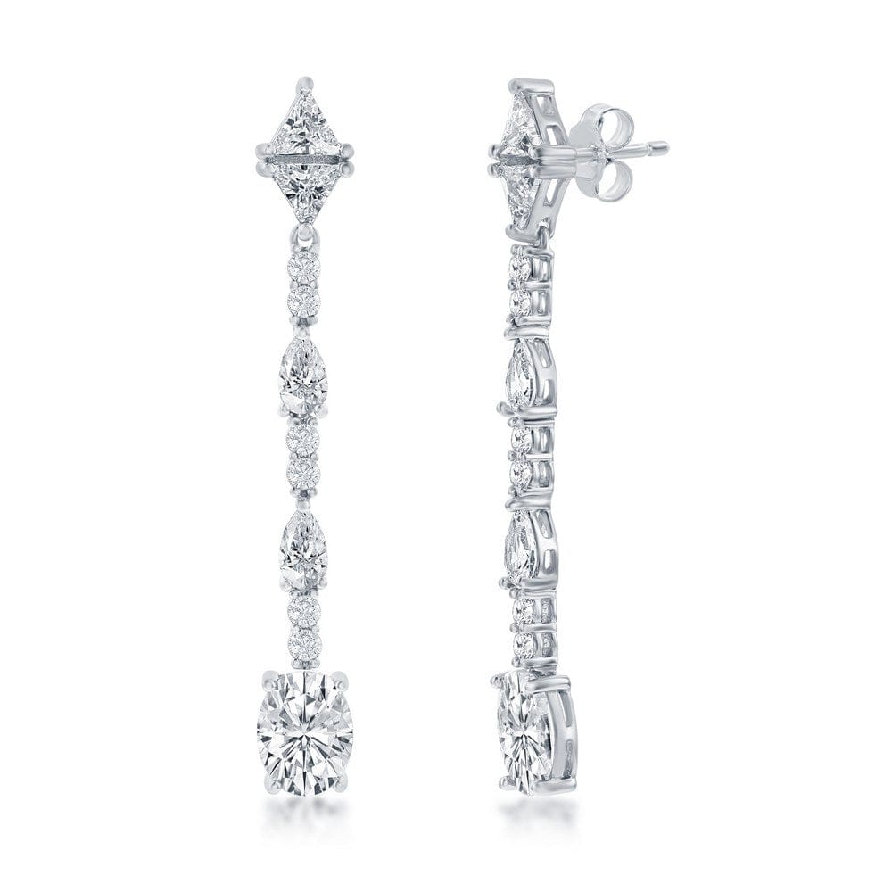 Multi-Shaped CZ Dangle Earrings