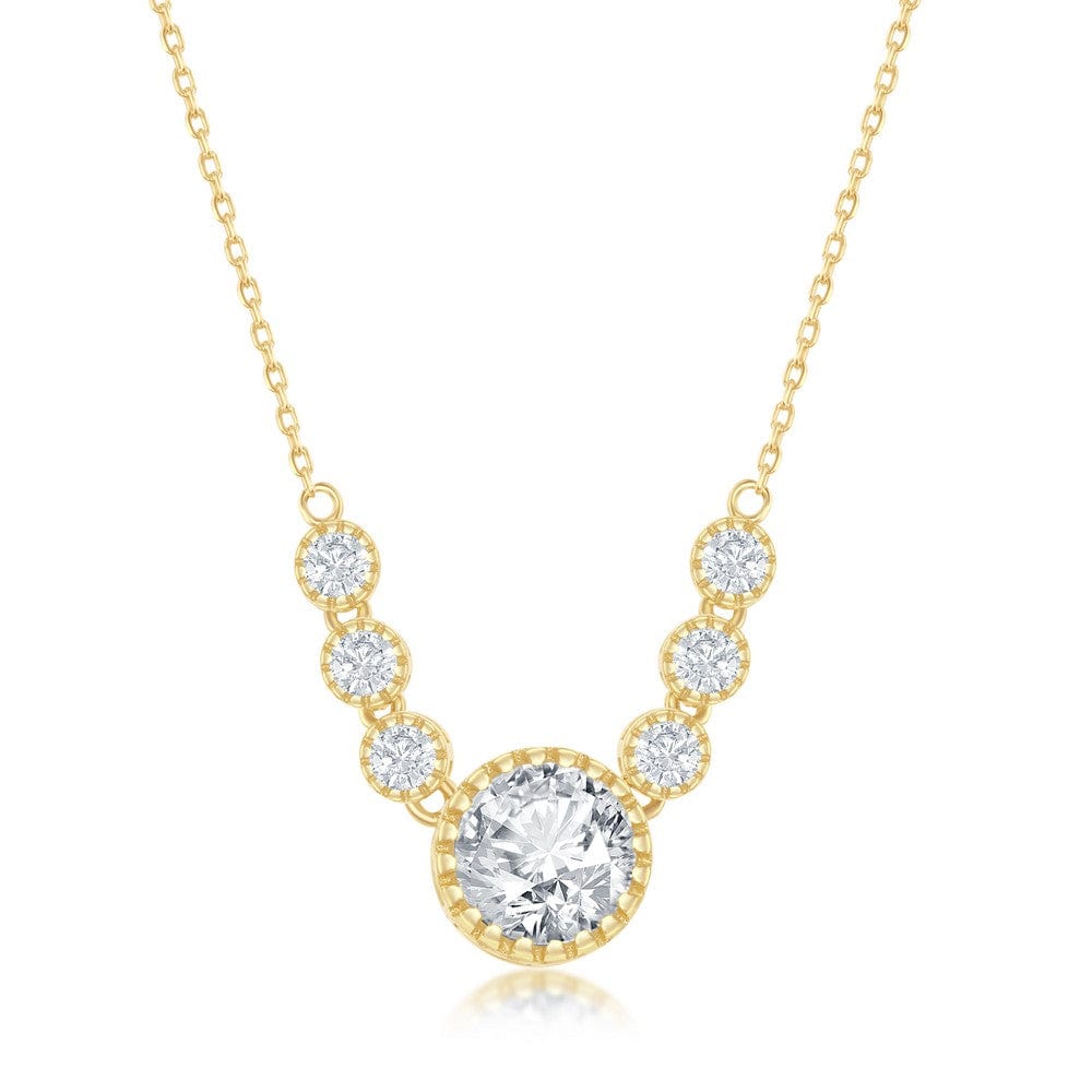 Round CZ Necklace-GP