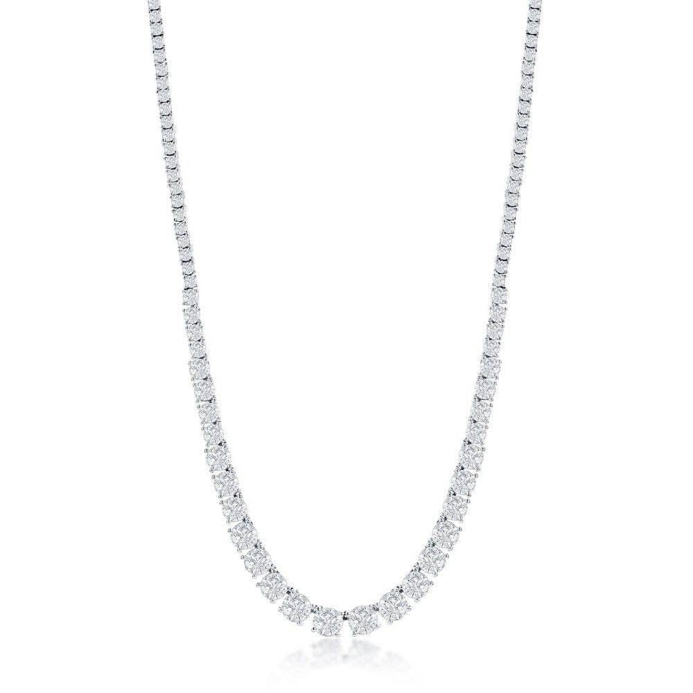 Graduating Round CZ Tennis Necklace