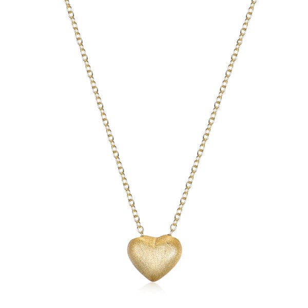 Gold Plated Brass Puffy Heart Necklace