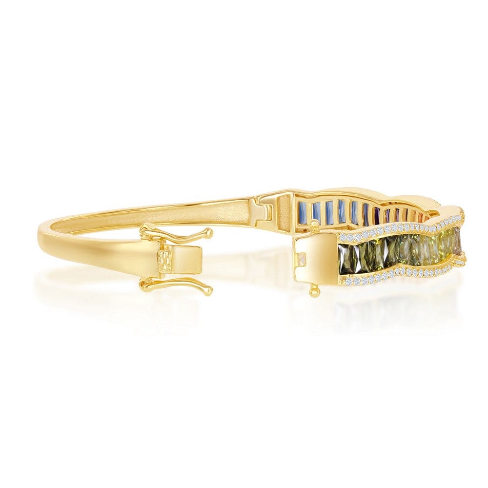 Baguette Rainbow CZ Bangle