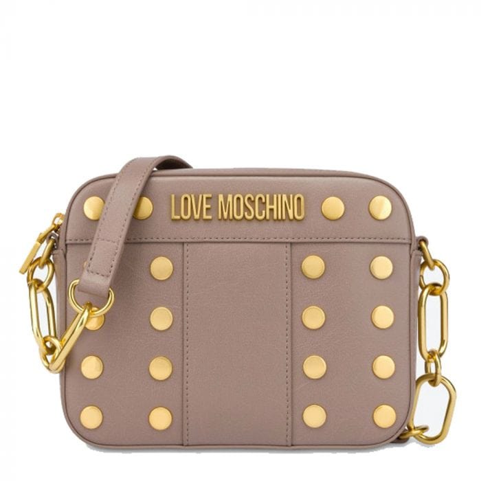 LOVE MOSCHINO Studs Grey Shoulder Bag-JC4223PP1DLM0001