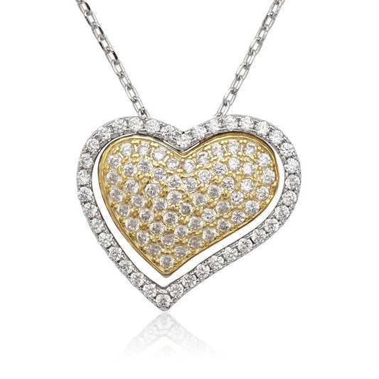 CZ Heart with GP CZ Heart Necklace