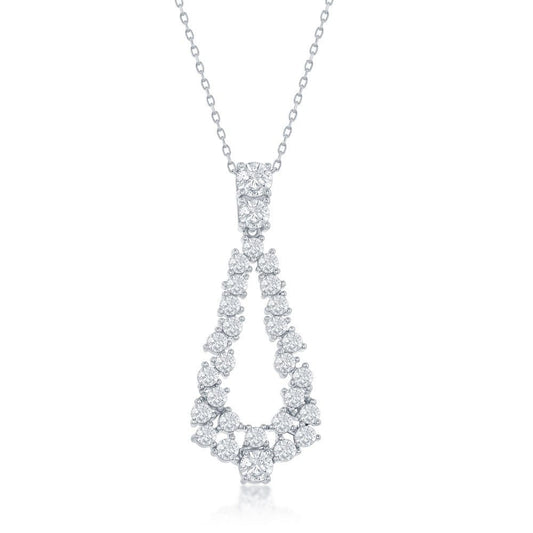 Open PearShaped CZ Necklace