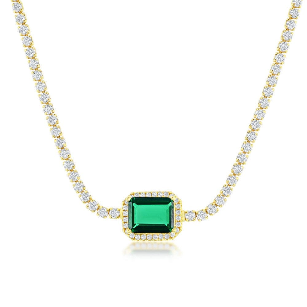 Emerald & CZ Tennis Choker