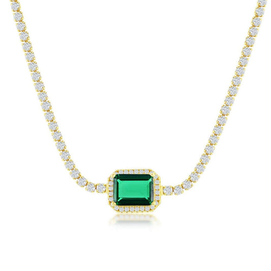 Emerald & CZ Tennis Choker