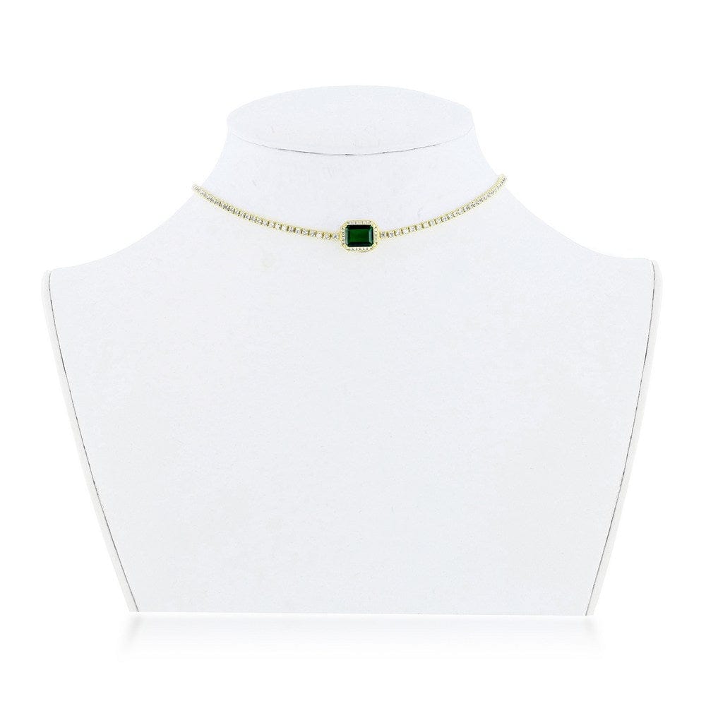 Emerald & CZ Tennis Choker