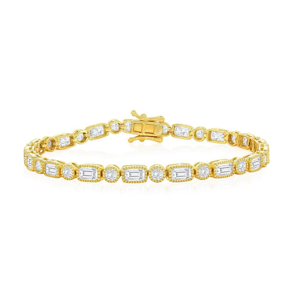 Round & Rectangle CZ Bracelet