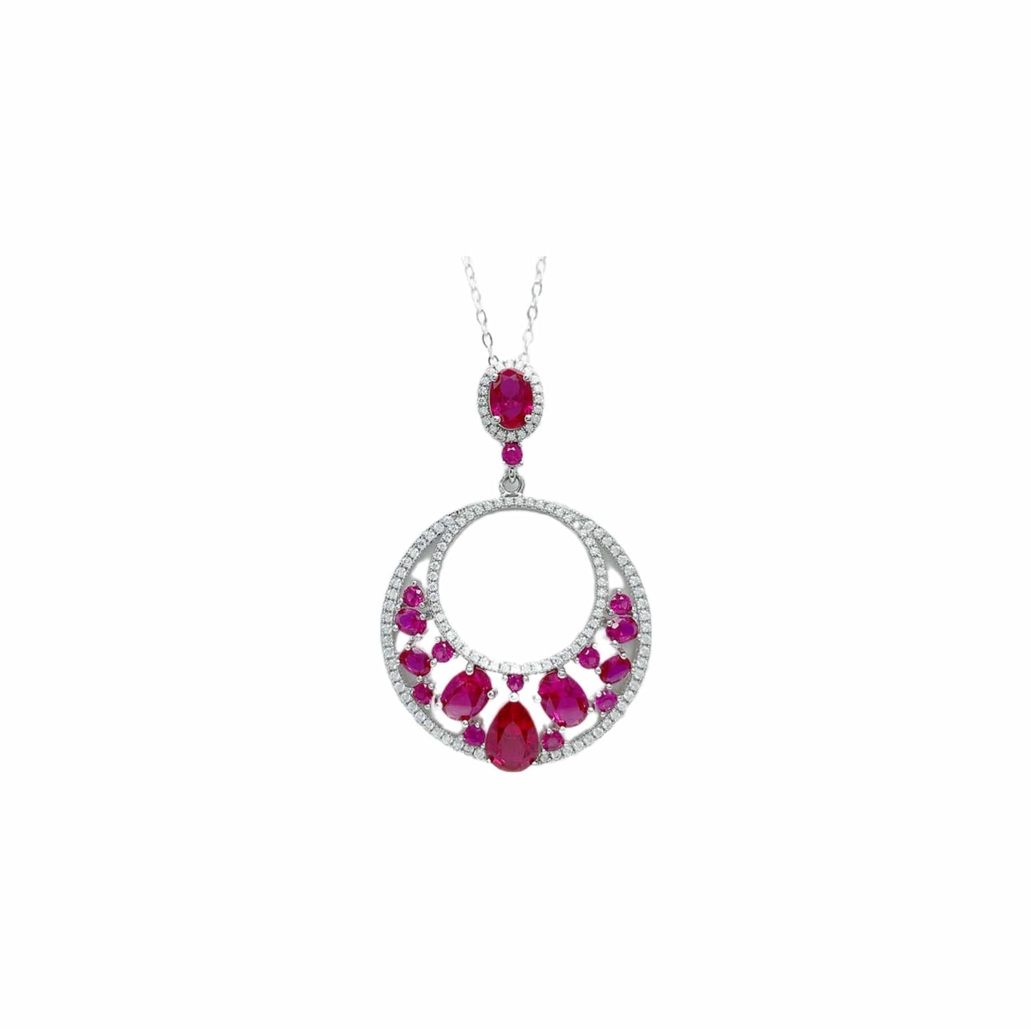 Round Ruby Necklace