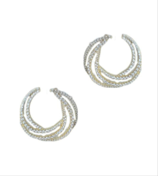 CZ Intertwined Circle Earrings