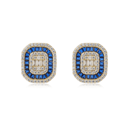 Sapphire Baguette Studs