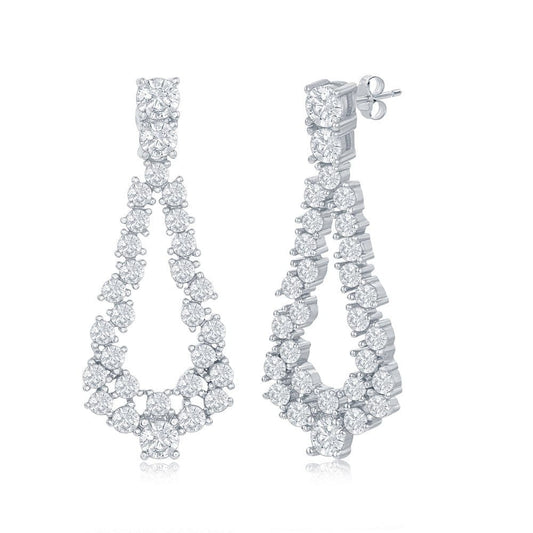 Open Pearshaped CZ Statement Earrings