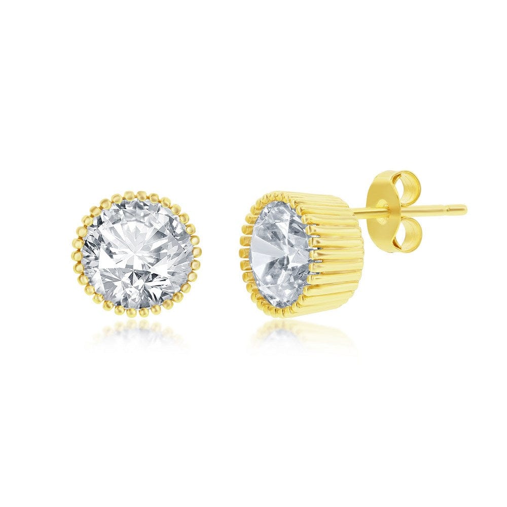 9mm Round Cupcake Stud Earrings