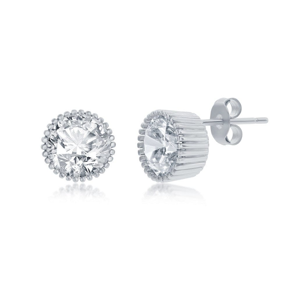 9mm Round Cupcake Stud Earrings