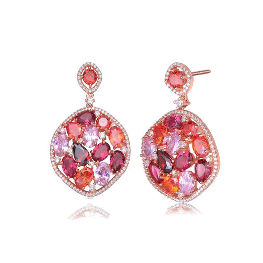 CZ Rose Earrings