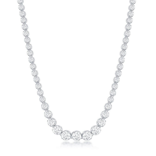 Graduated CZ Tennis Necklace