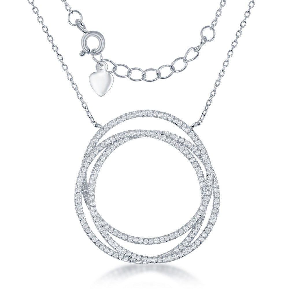 Triple Open CZ Circle Necklace