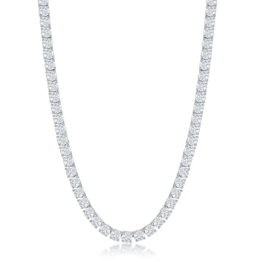 4mm Round Cubic Zirconia Tennis Necklace