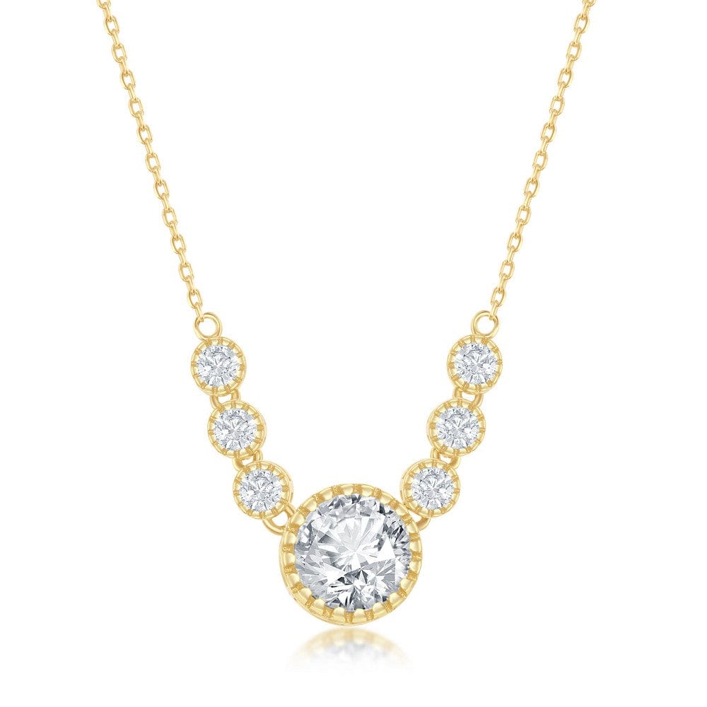 Round CZ Necklace-GP