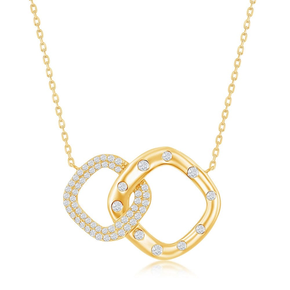 Interlocking CZ Diamond Necklace- Gold