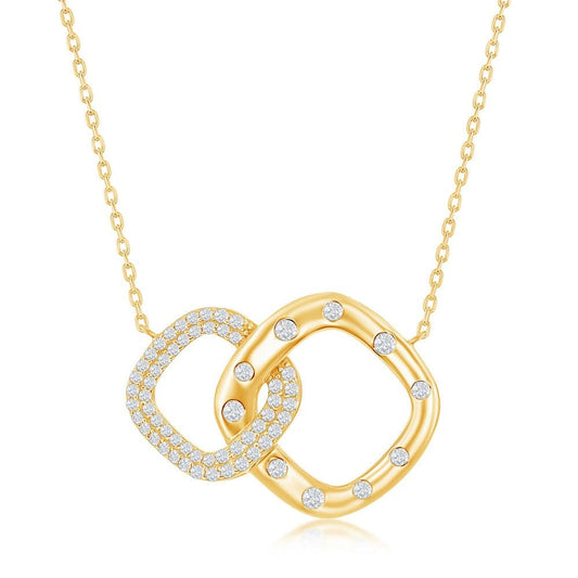 Interlocking CZ Diamond Necklace- Gold