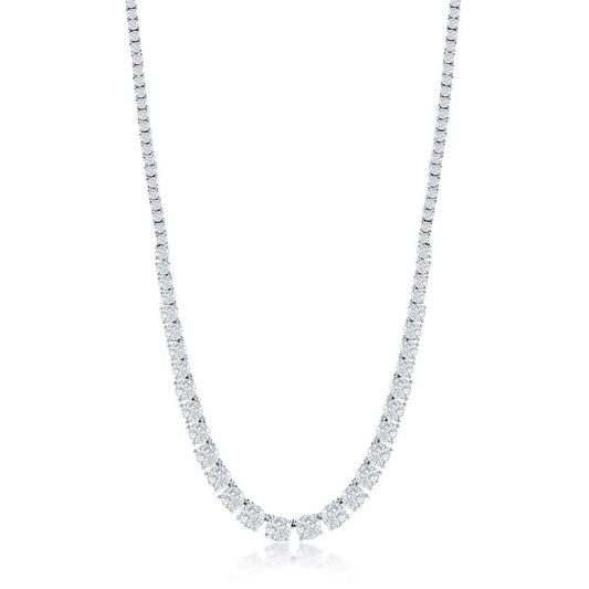 Graduating Round CZ Tennis Necklace