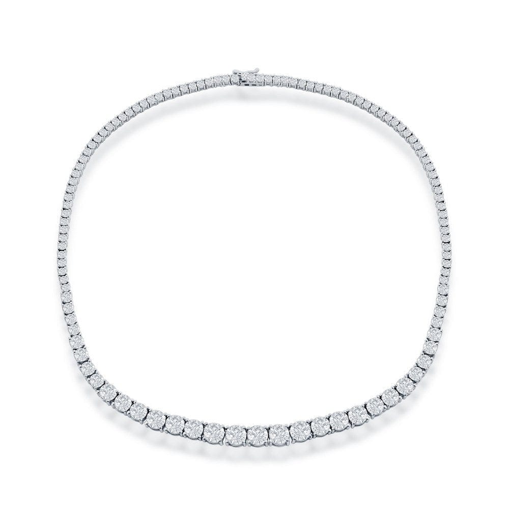 Graduating Round CZ Tennis Necklace