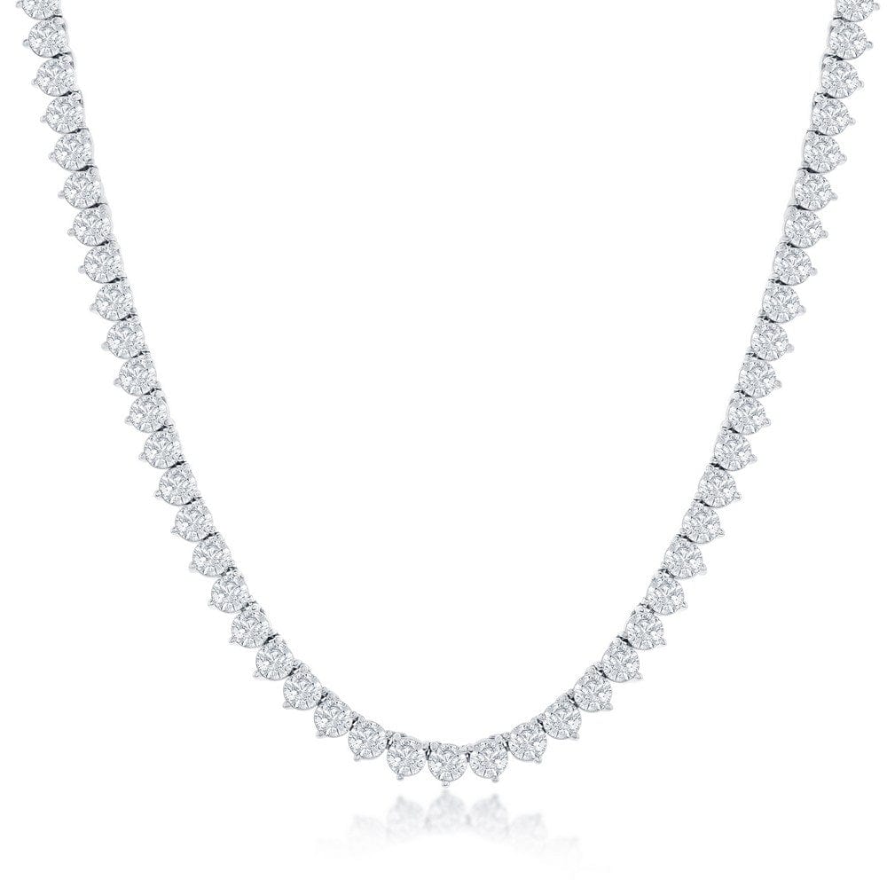 3-Prong Round 5MM CZ Tennis Necklace