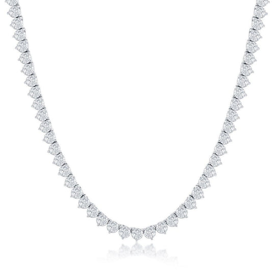 3-Prong Round 5MM CZ Tennis Necklace