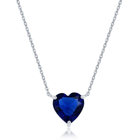 Sapphire Heart Crystal Necklace