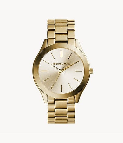 Michael Kors Runway Gold Dial Stainless Steel Quartz Ladies Watch MK3179