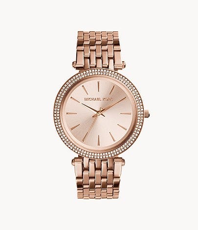 Michael Kors Rose Gold-Tone Glitz Darci Watch MK3192