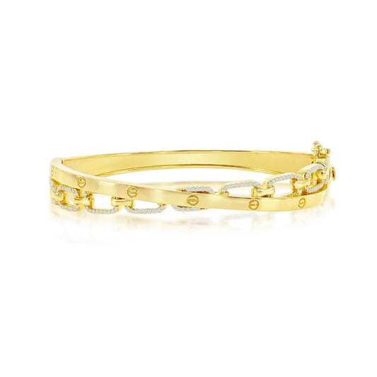 Overlapping CZ Bangle