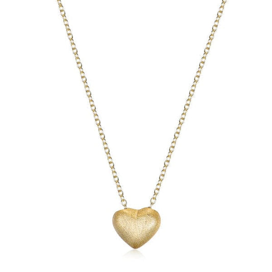 Gold Plated Brass Puffy Heart Necklace