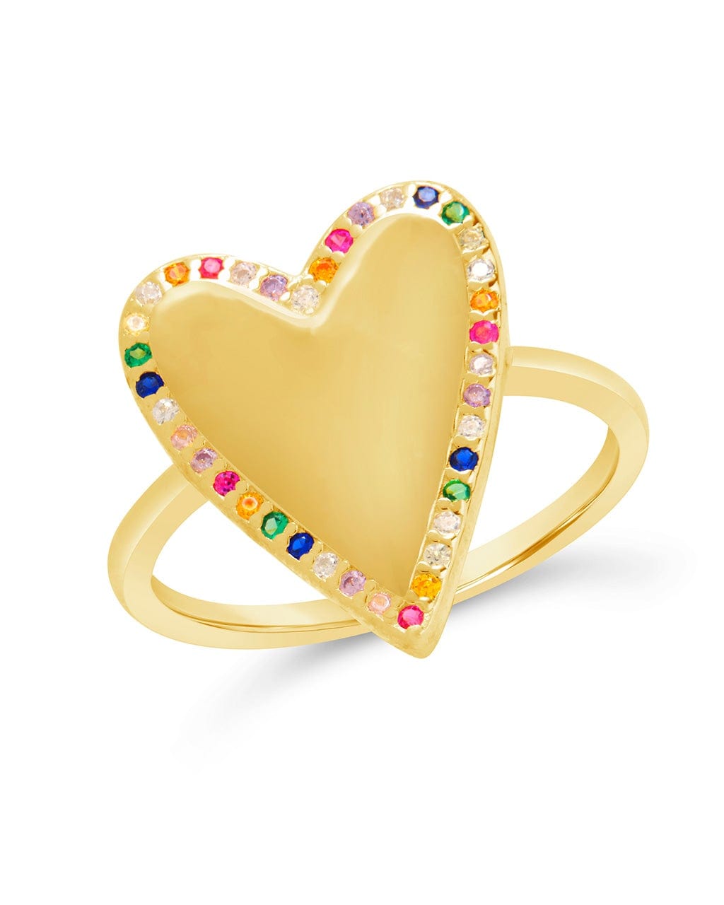 Rainbow Heart Ring-Adjustable