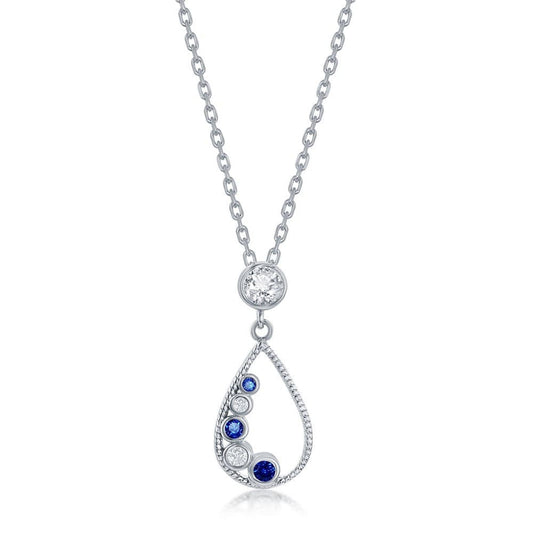 Beaded Pear Shaped Sapphire Necklace