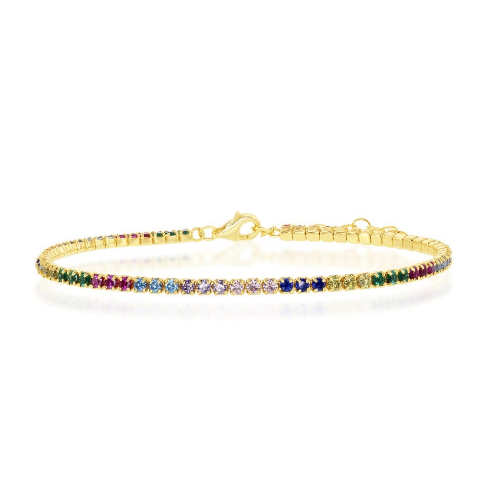 Rainbow CZ Tennis Bracelet