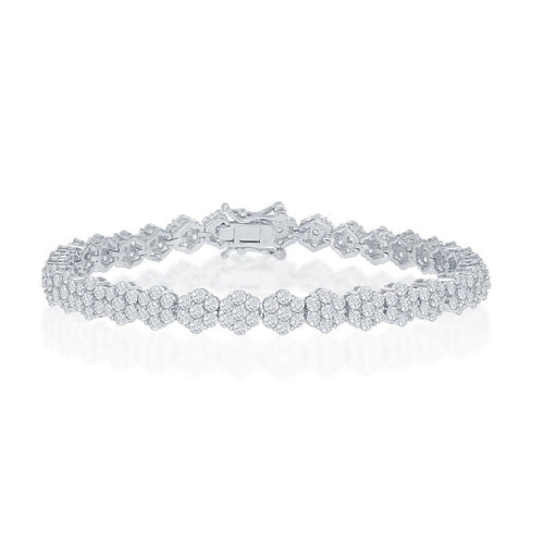 Flower Design CZ 6mm Tennis Bracelet