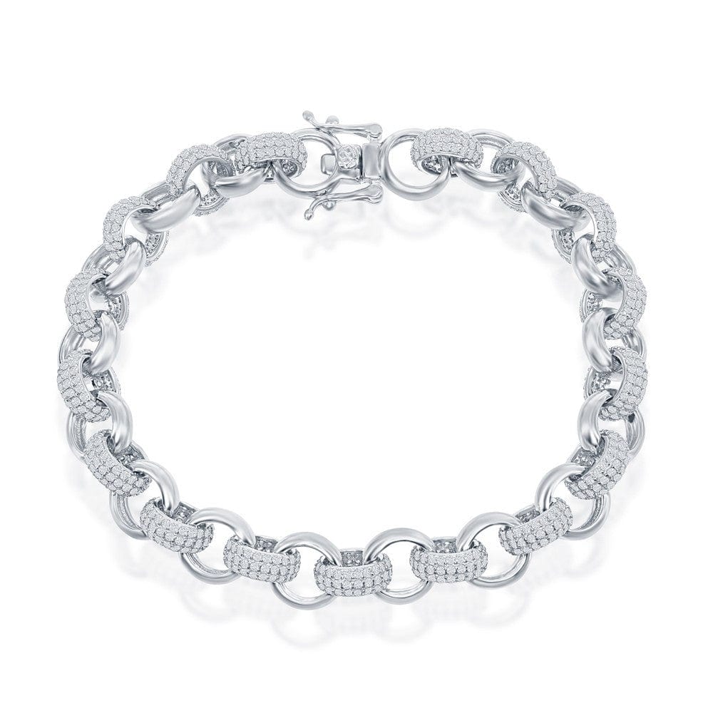 Micro Pave CZ Marina Link Bracelet