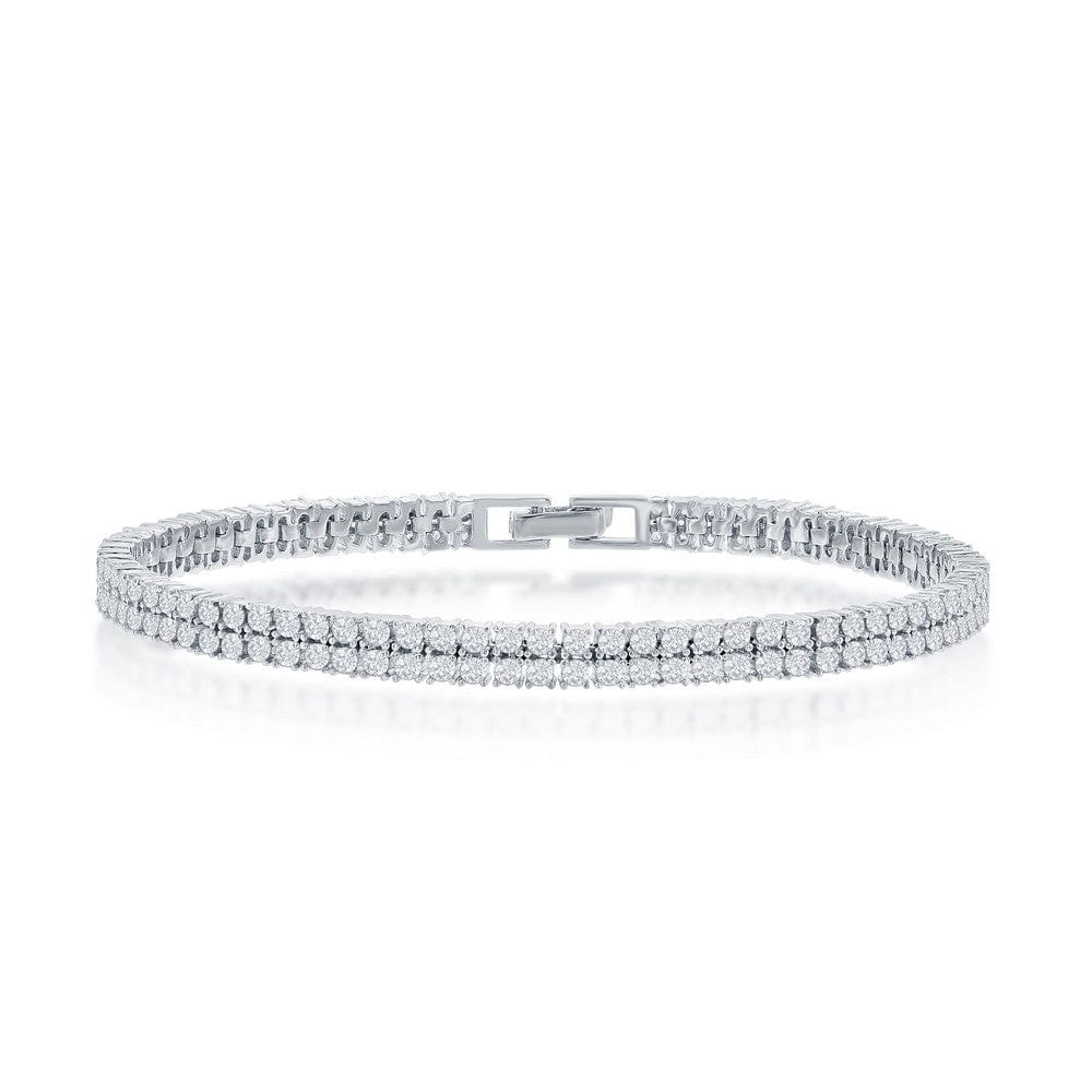 Double Row CZ Tennis Bracelet