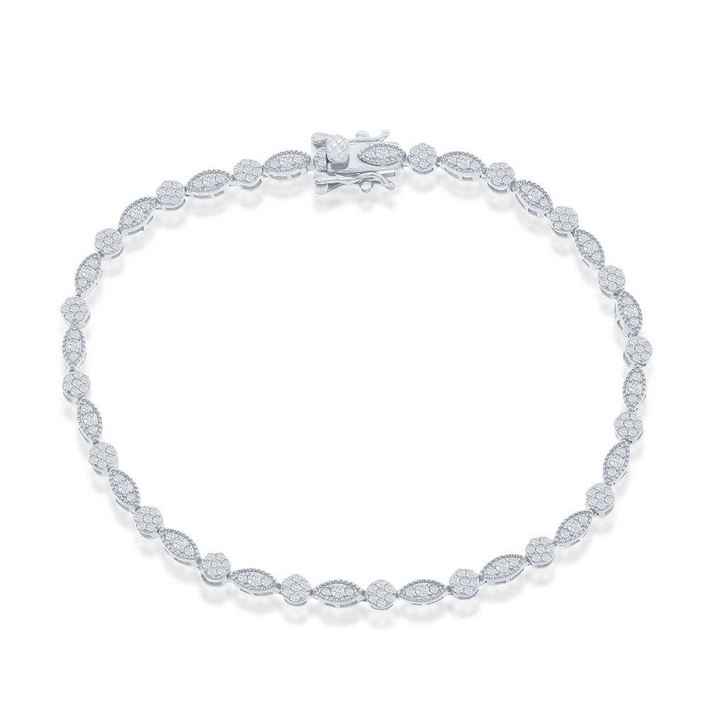 Round & Marquise CZ Tennis Bracelet