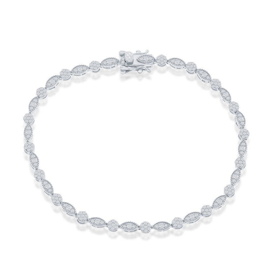 Round & Marquise CZ Tennis Bracelet