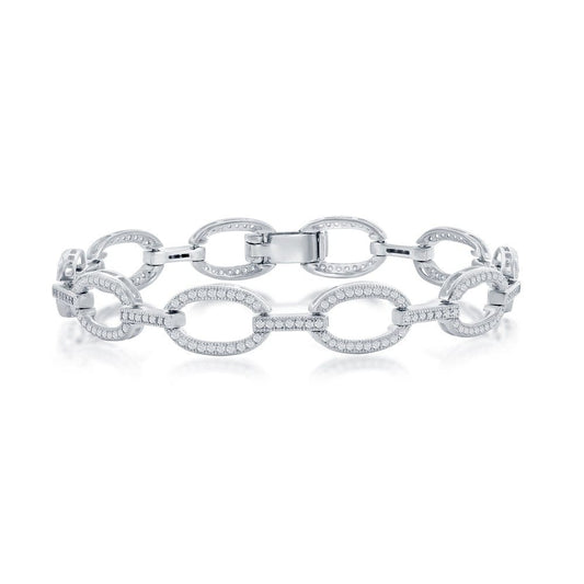 Oval CZ Linked Bracelet