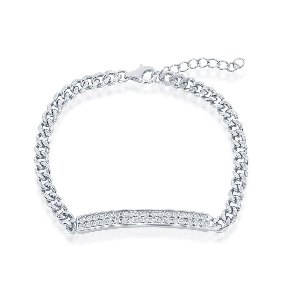 Micro Pave ID Cuban Chain Bracelet