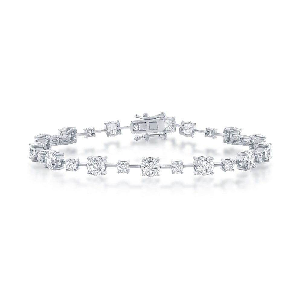 3mm & 5mm Round CZ 4 Prong Bracelet