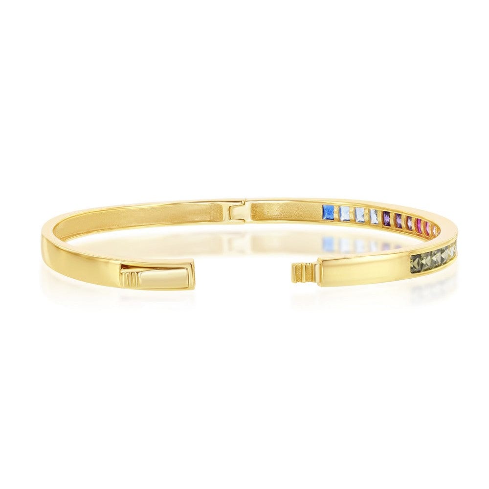 Gold Plated Rainbow CZ Channel Set Bangle
RAINBOW JEWELRY