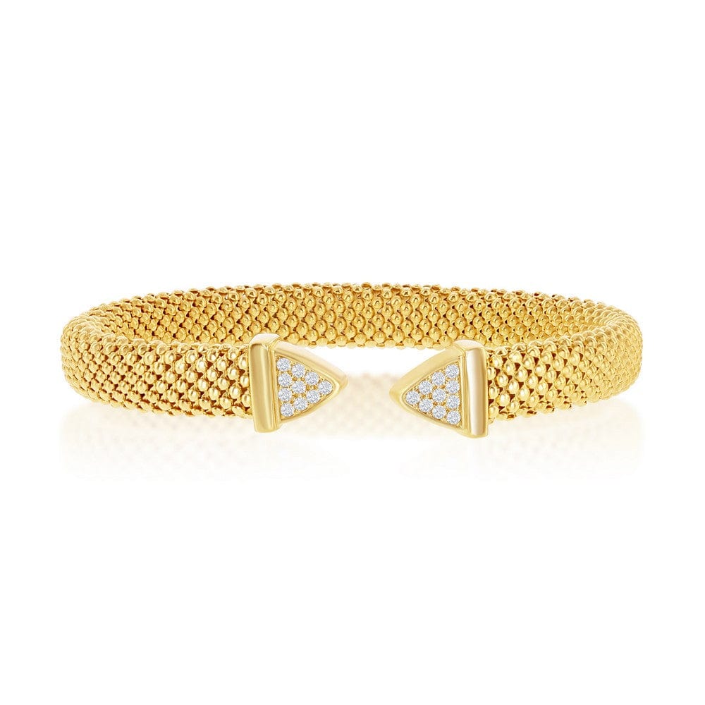 Triangle Cubic Zirconia Mesh Bangle