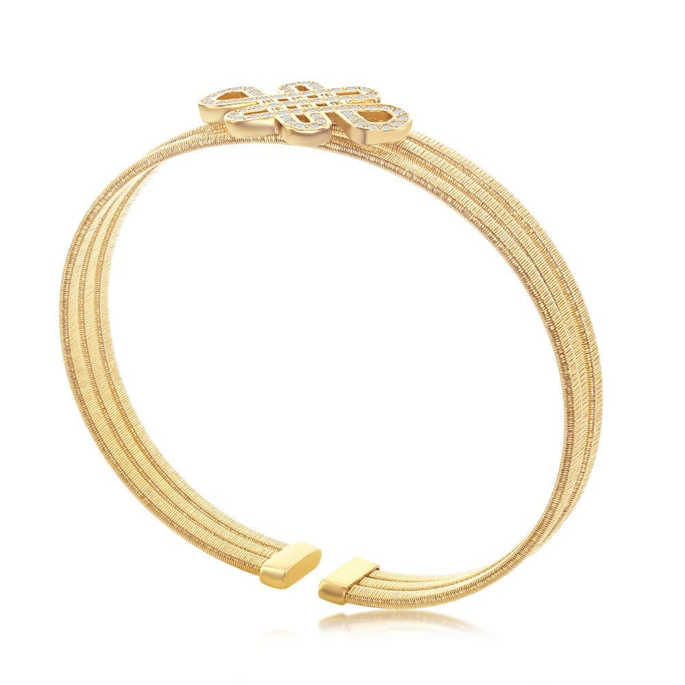 Intertwined Design Triple Wire Bangle